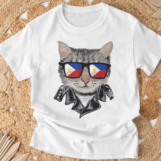 T-shirt Cool Cat Sunglasses Tee, Homme, Coton, Imprimé Multicolore