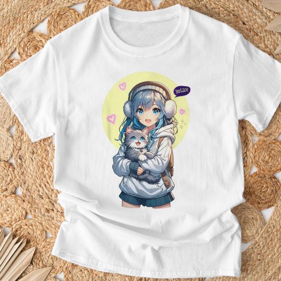 Camiseta De Gatitos Para Mujer - 100% Algodón, Corte Regular, Manga Corta, Diseño Adorable De Amantes De Los Gatos