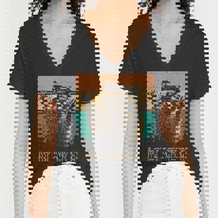 Adopt Street Cat Vintage Art V-Neck | Animal Lovers Tee