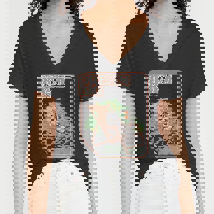 Dream Big Raccoon Women's V-Neck T-Shirt - Quirky Style