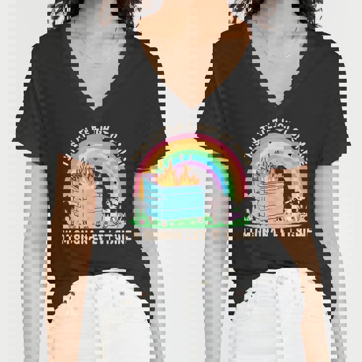 Groovy Raccoon V-Neck T-Shirt - Fun & Unique Women's Top