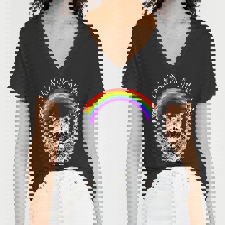 Raccoon LGBTQ Pride V-Neck - Rainbow Gay Women's Tee