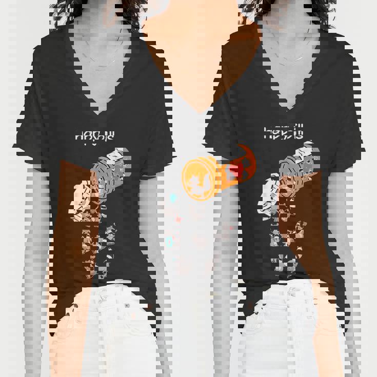 Raccoon Lover Women's V-Neck T-Shirt - Fun Happy Raccoon Design