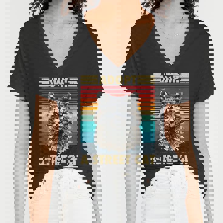 Retro Raccoon Women's V-Neck T-Shirt | Vintage Style for All