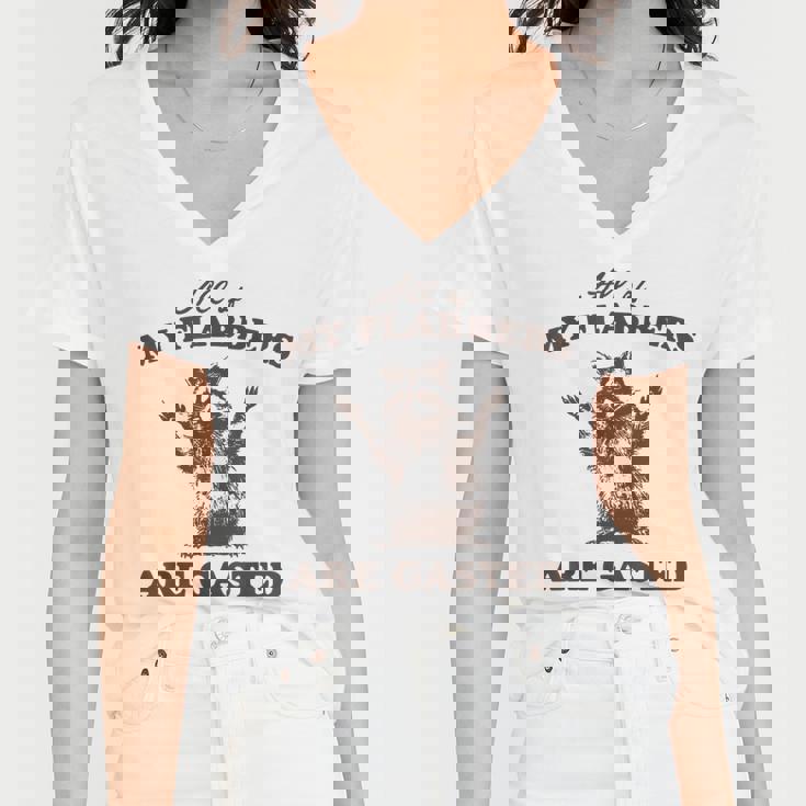 Quirky Raccoon Women's V-Neck T-Shirt - Humor & Style