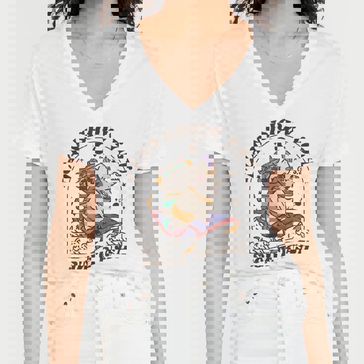 Raccoon & Possum V-Neck | Women's Trash Animal Tee | Fun & Quirky Design