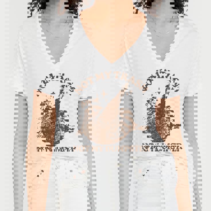 Sarcastic Raccoon Women's V-Neck T-Shirt - Quirky Attitude Tee