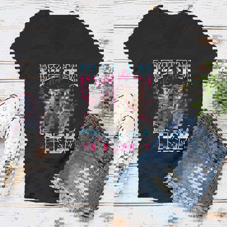 Autism Raccoon Women's V-Neck Tee | Fun Meme Style