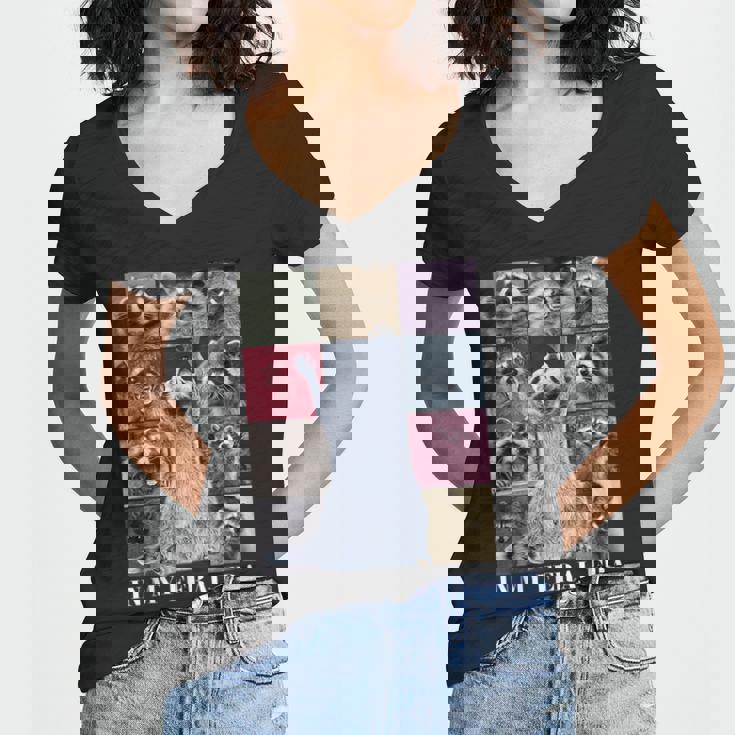 Feral Raccoon Meme V-Neck T-Shirt - Women's Trash Team Style