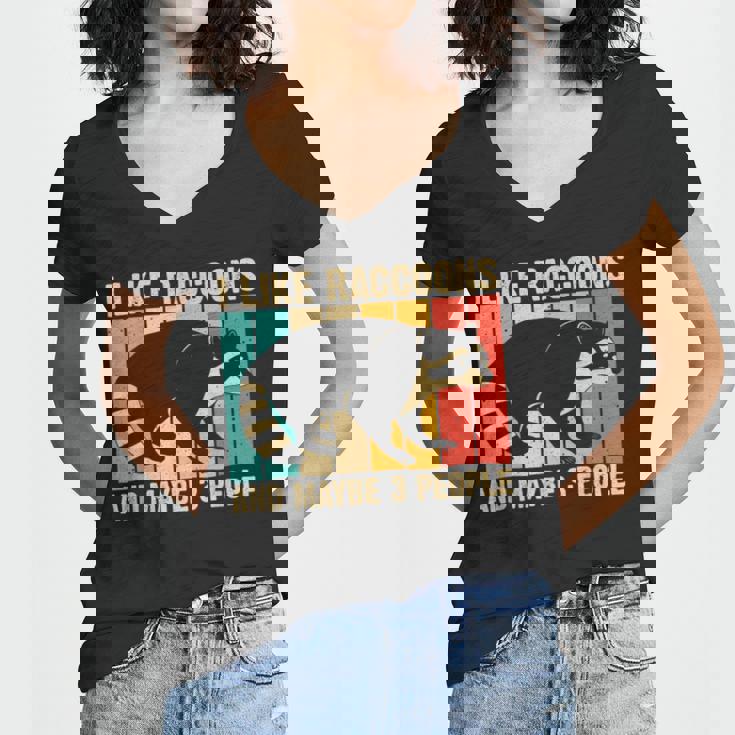 Raccoon Lover Women's V-Neck T-Shirt - Unisex Introvert Appeal