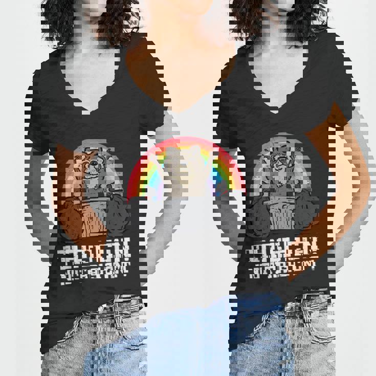 Raccoon Trash Cat Women's V-Neck T-Shirt | Fun & Quirky Design