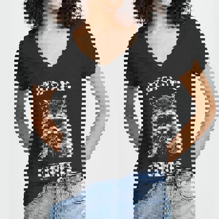 Raccoon V-Neck T-Shirt - Fun Crime Theme for Men & Women