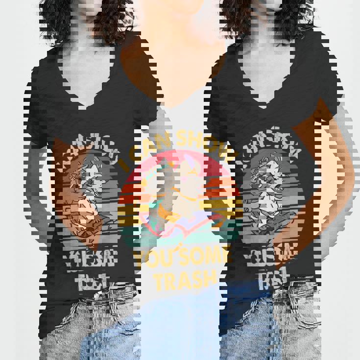 Raccoon Vintage V-Neck T-Shirt - Fun Trash for Women Lovers