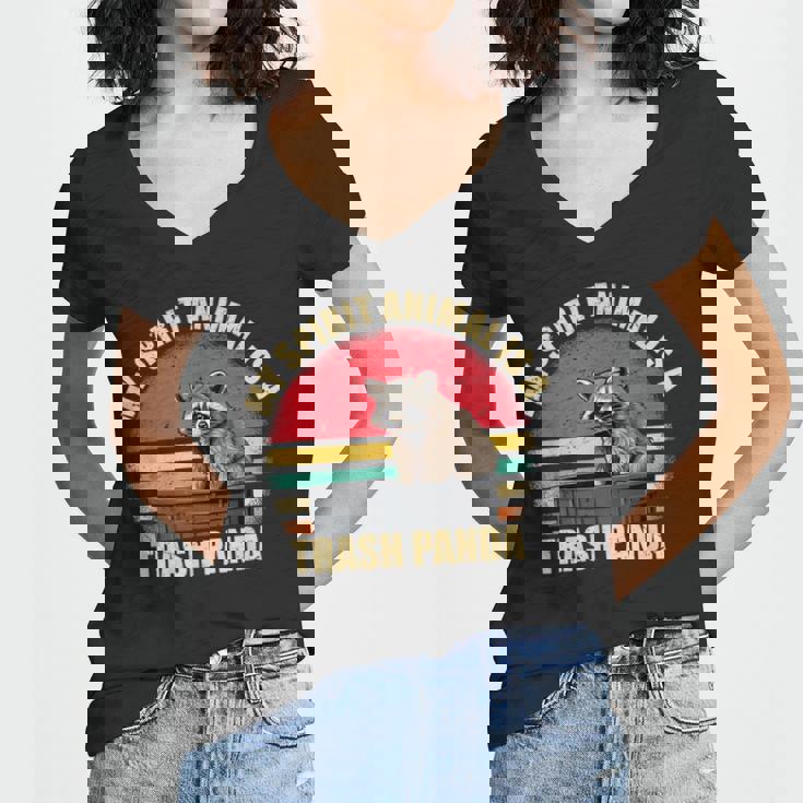 Trash Panda Spirit Animal Women's V-Neck T-Shirt for Raccoon Lovers