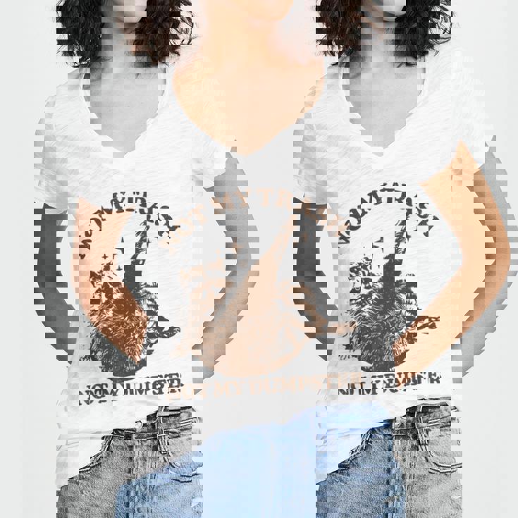 Sarcastic Raccoon Women's V-Neck T-Shirt - Quirky Attitude Tee