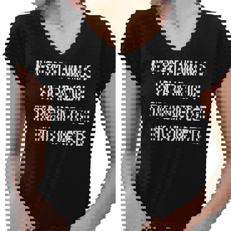 Fat Raccoon Spirit Animal Sarcastic Women's V-Neck T-Shirt
