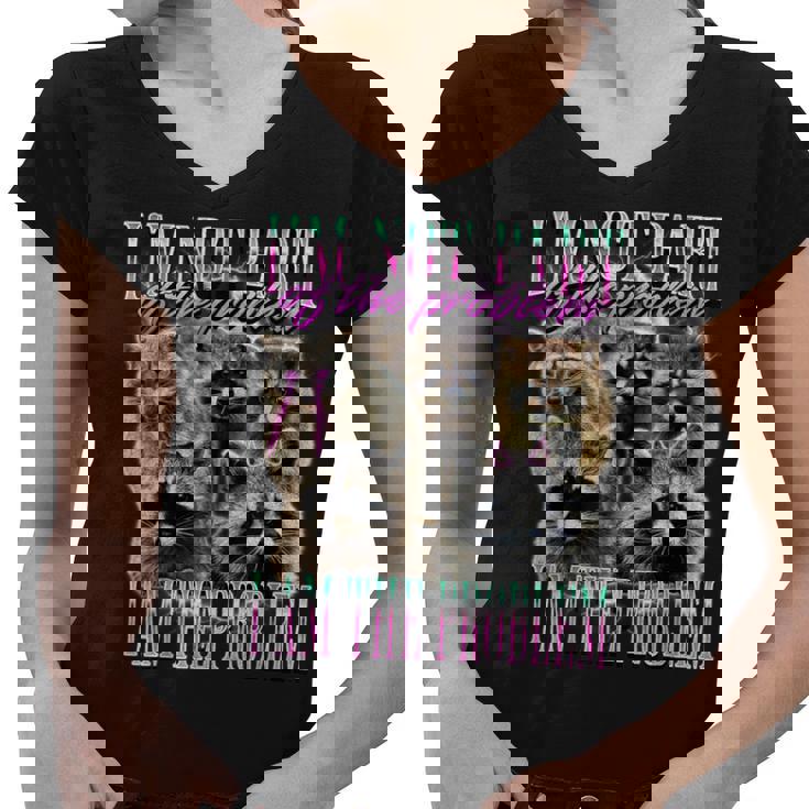 I'm Not Part Of The Problem Raccoon Meme Bootleg Women's V-Neck T-Shirt