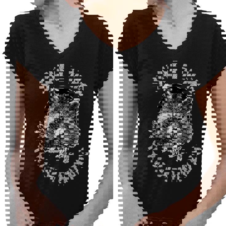 Raccoon Lover V-Neck Shirt for Women - Support Wildlife