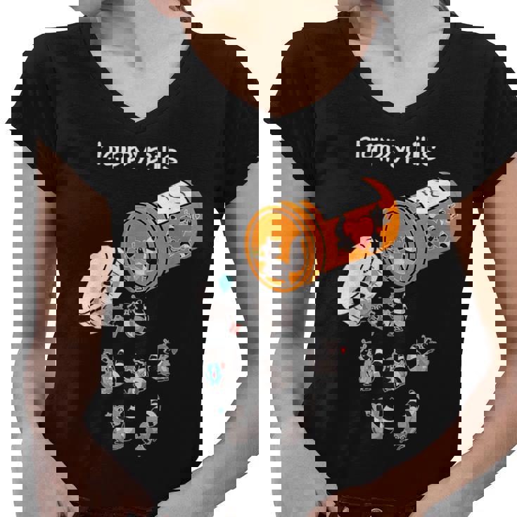 Raccoon Lover Women's V-Neck T-Shirt - Fun Happy Raccoon Design