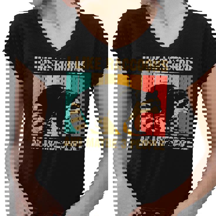 Raccoon Lover Women's V-Neck T-Shirt - Introvert-Friendly Design