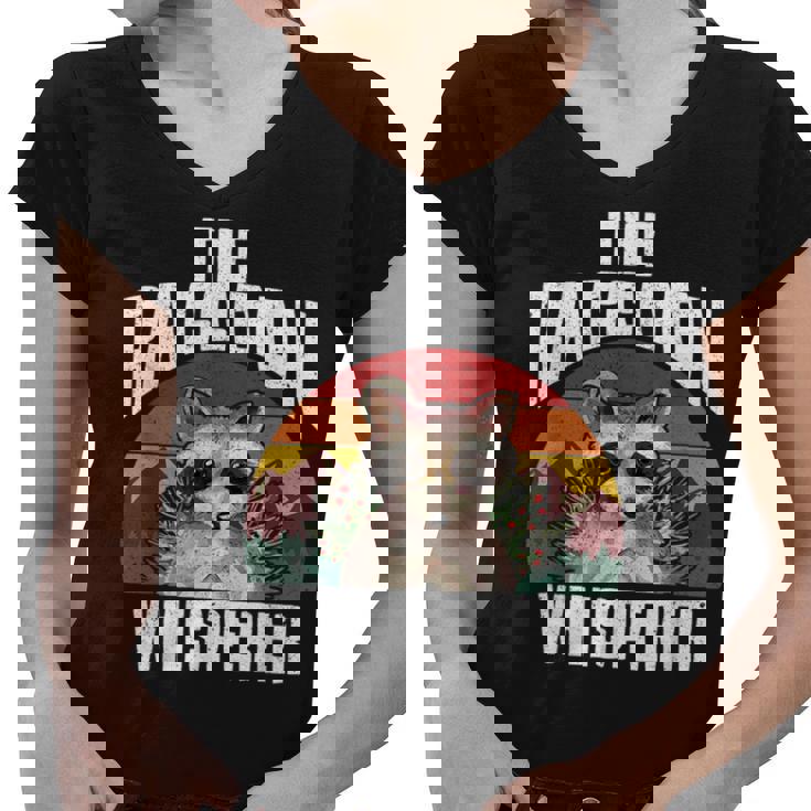 Raccoon Lover Women's V-Neck T-Shirt - Retro Vintage Style