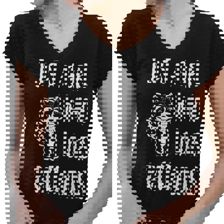 Raccoon Lover's V-Neck Tee - Cute Women's T-Shirt