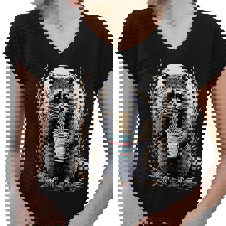 Raccoon Noodle Cup Unisex V-Neck T-Shirt - Fun & Casual Style