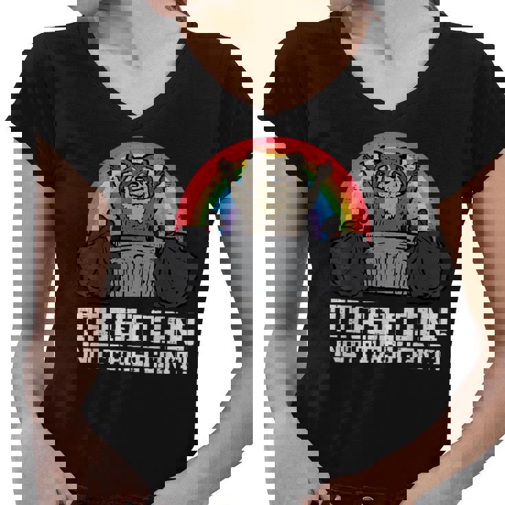 Raccoon Trash Cat Women's V-Neck T-Shirt | Fun & Quirky Design