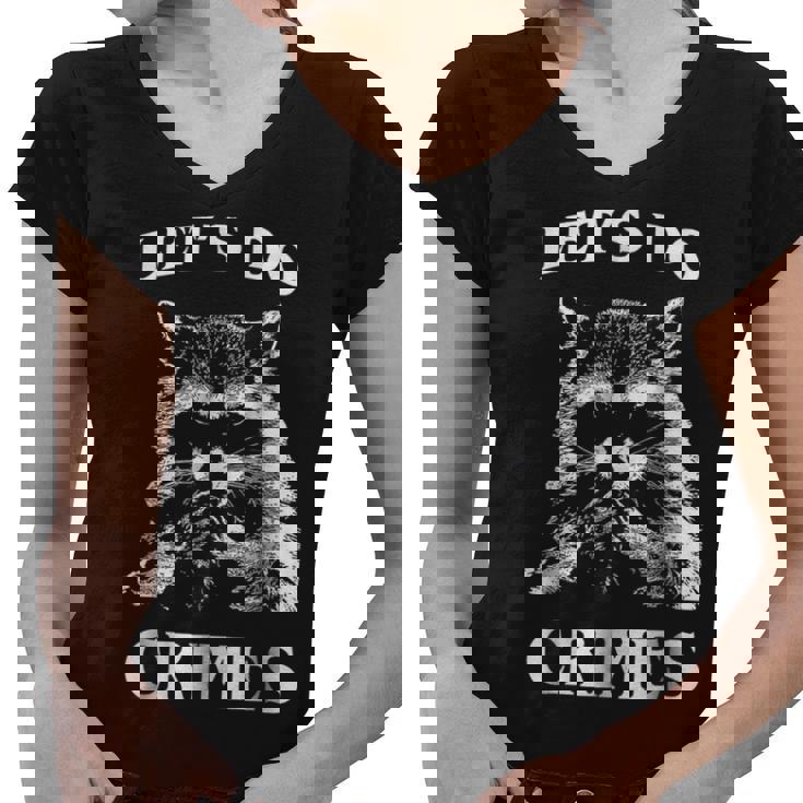 Raccoon V-Neck T-Shirt - Fun Crime Theme for Men & Women