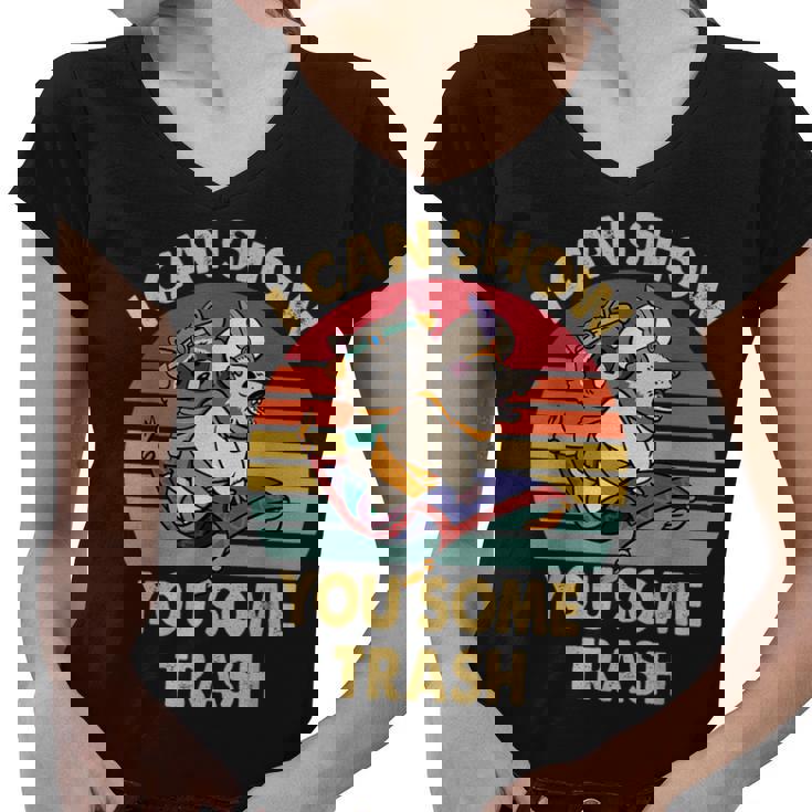 Raccoon Vintage V-Neck T-Shirt - Fun Trash for Women Lovers