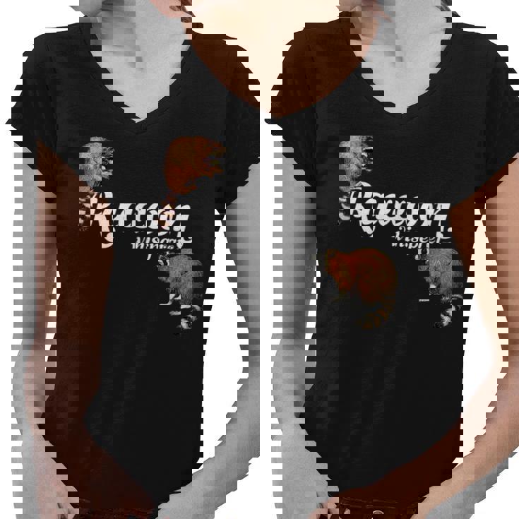 Raccoon Whisperer Women's V-Neck | Cute Raccoon Lover Tee
