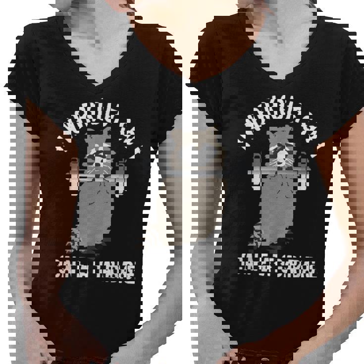 Raccoon Workout Trash Panda Gym Women's V-Neck T-Shirt