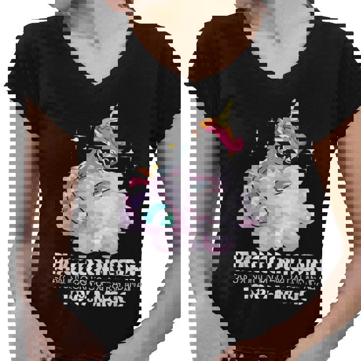 Raccoonicorn Raccoon Lover V-Neck T-Shirt for Women | Whimsical Fantasy