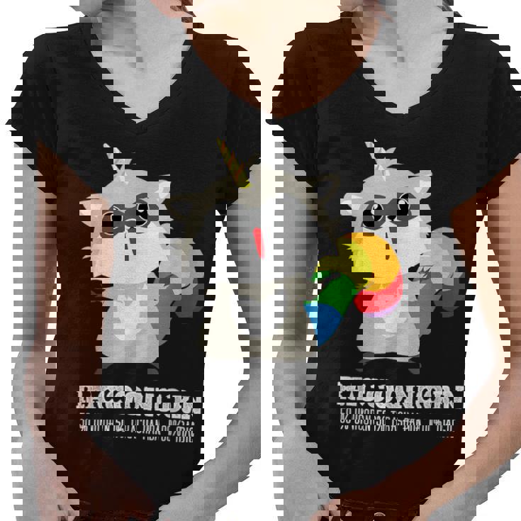 Racoonicorn Trash Panda Raccoon With Unicorn Horn Women's V-Neck T-Shirt