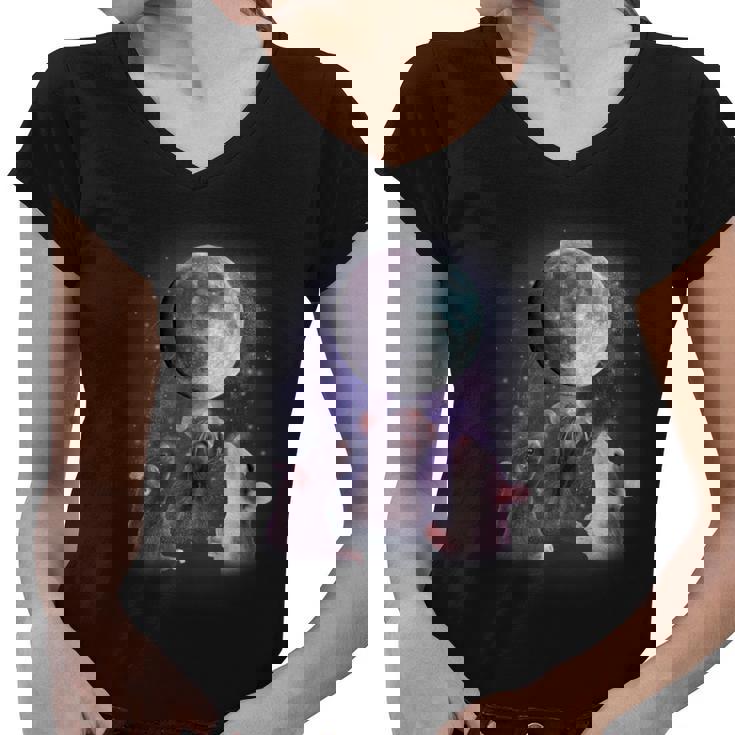 Rats Howling V-Neck T-Shirt | Women's Moon-Themed Tee