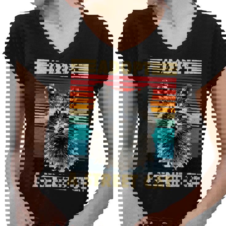 Retro Raccoon Women's V-Neck T-Shirt | Vintage Style for All