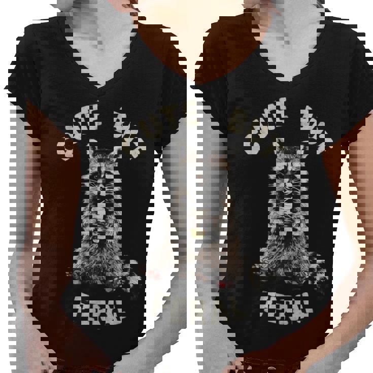 Sarcastic Raccoon Women's V-Neck T-Shirt - Small - Fun & Cheeky