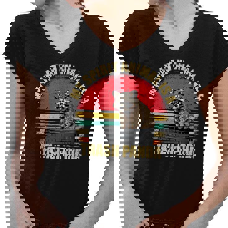 Trash Panda Spirit Animal Women's V-Neck T-Shirt for Raccoon Lovers