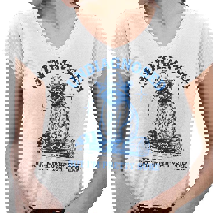 Cowboy Raccoon Meme Women's V-Neck T-Shirt | Humorous Design
