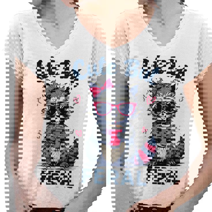 Cute Raccoon V-Neck T-Shirt for Women - Funny Summer Style