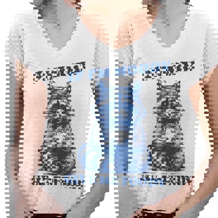 Raccoon Trash Panda Women's V-Neck T-Shirt - Moody Foody Meme