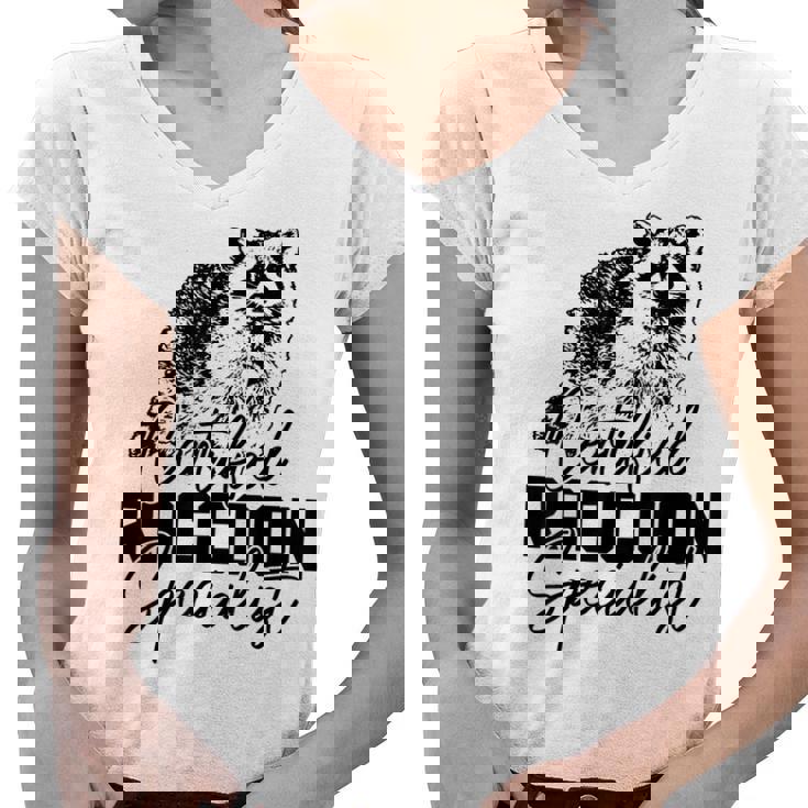 Vintage Raccoon Women's V-Neck T-Shirt - Certified Expert Design