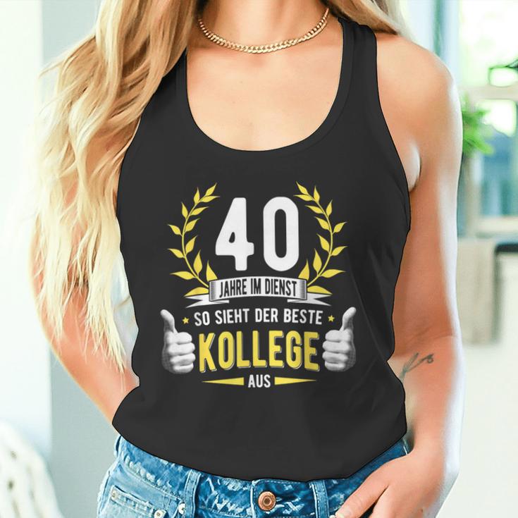 40 Jahre Dienst College Service Anniversary Company Anniversary Decorative Tank Top