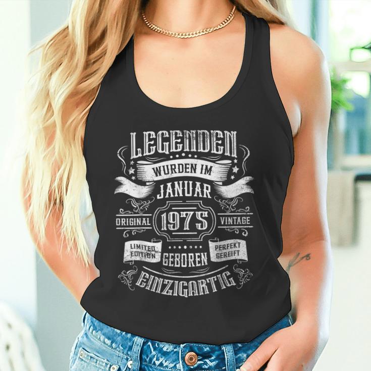 49Th Birthday Legends Were Born In January 1975 Tank Top