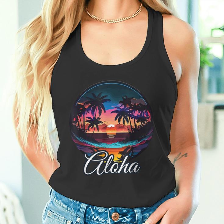 Aloha Hawaii The Hawaiian Island Palm Beach Maui Kauai Tank Top