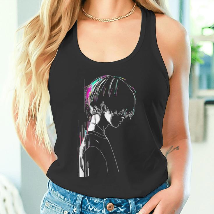 Anime Manga Motif Pixel Illustration Anime Tank Top