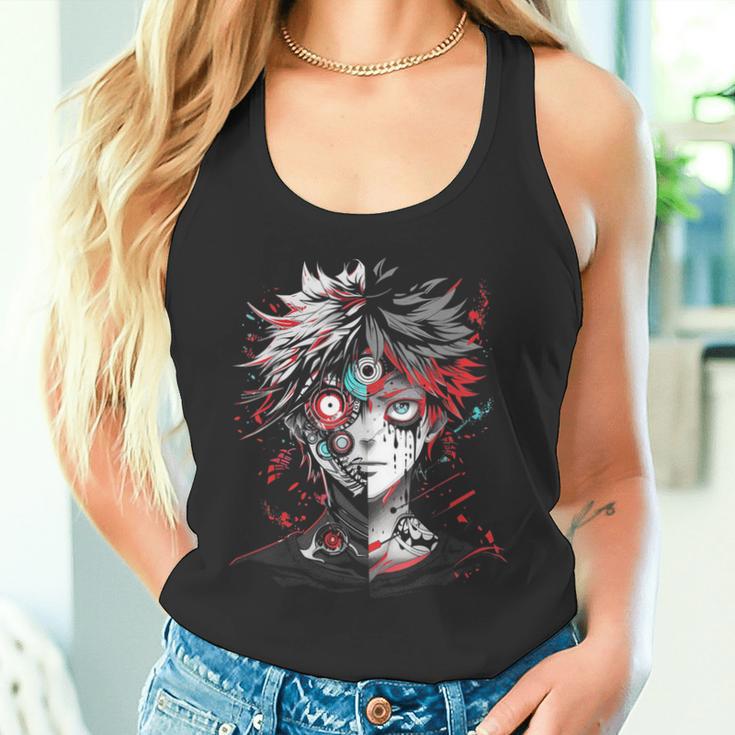 Anime Manga Motif Red Eyes Illustration Anime Tank Top