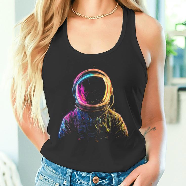 Astronaut Motif Illustration Astronaut Tank Top