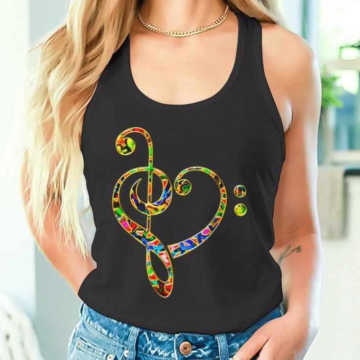 Bass Clef Heart I Love Music Bass Tank Top