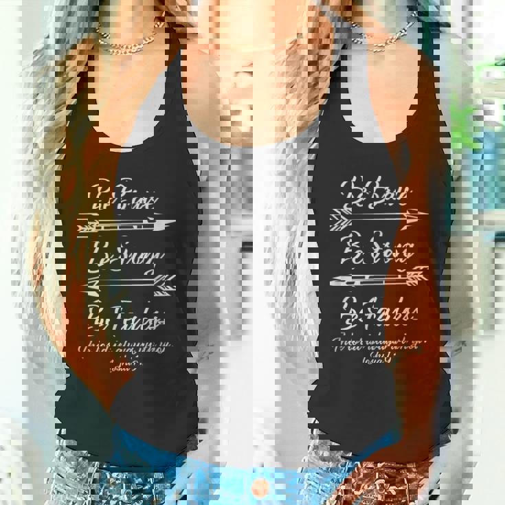 Be Brave Be Strong Be Fearless Joshua Scripture Tank Top